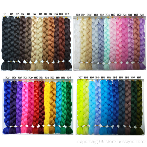 Answer Jumbo Braiding Hair Extension 82 inch Synthetic High Temperature Fiber Solid Color Yaki Style